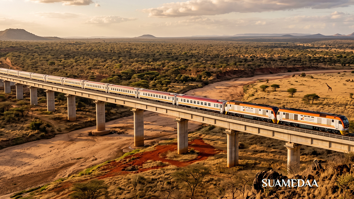 The-view-from-an-open-train-window-in-rural-Tanzania,-miombo-woodland-passing