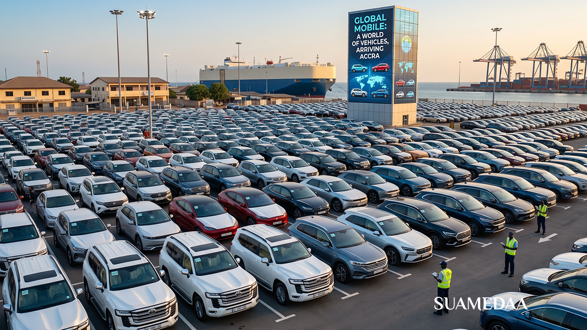 cars-parked-at-an-outdoor-vehicle-dealership-in-West-Africa,-a-mix-of-sedan-and-SUV-body-styles