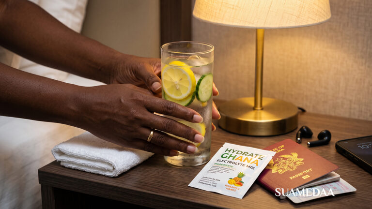 two-hands-cupping-a-tall-glass-of-water-infused-with-lemon-slices-and-cucumber,-an-electrolyte-sachet